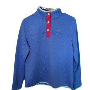 Vineyard Vines Blue Quilted Pullover
